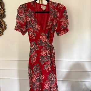 Floral Wrap Dress in Red by Ralph Lauren.